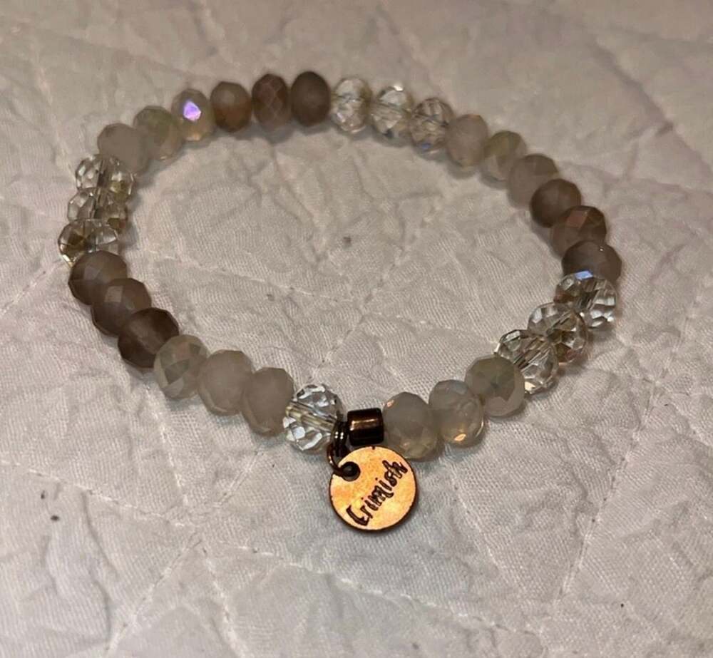 Erimish Beaded Stretch Bracelet Neutral Crystal
